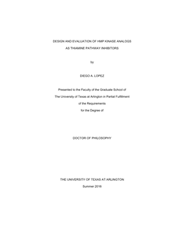 Design and Evaluation of Hmp Kinase Analogs As Thiamine