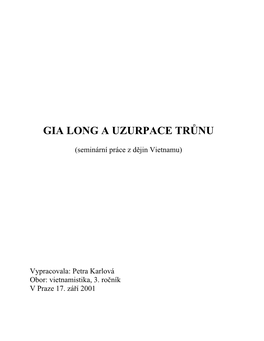 Gia Long a Uzurpace Trůnu