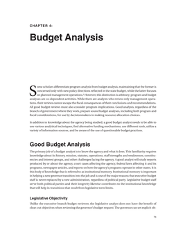 CHAPTER 4: Budget Analysis