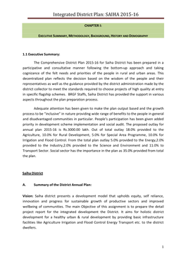 Integrated District Plan: SAIHA 2015-16