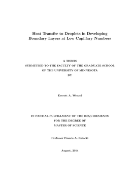 Heat Transfer to Droplets in Developing Boundary Layers at Low Capillary Numbers