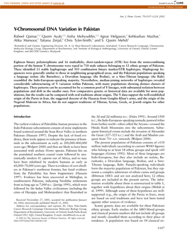 Y-Chromosomal DNA Variation in Pakistan