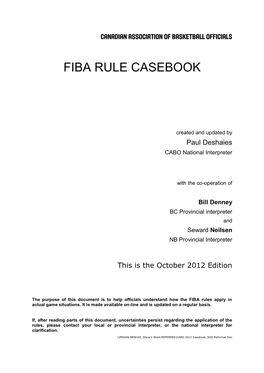 Fiba Rule Casebook