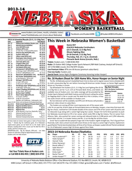 This Week in Nebraska Women's Basketball