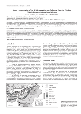 A New Representative of the Lichid Genus Ohleum (Trilobita) from the Eifelian (Middle Devonian) of Southern Belgium Peter G