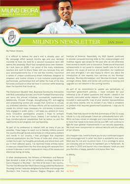 Milind's Newsletter Jan 2010