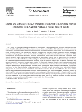 Stable and Ultrastable Heavy Minerals of Alluvial to Nearshore Marine Sediments from Central Portugal: Facies Related Trends ⁎ Pedro A