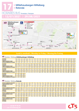 HORAIRES BUS Timetable / Fahrplan DU Au from Until Vom 12/07/2021 Bis 29/08/2021