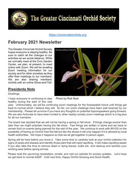 GCOS February 21 Newsletter