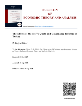 Bulletin of Economic Theory and Analysis