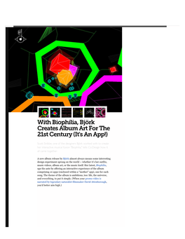 With Biophilia, Björk Creates Album Art for the 21St Century (It's an App!)