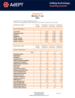 Business 9 Effective 1St July 2016