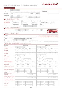 Account Opening Form for Resident Individual