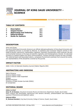 Journal of King Saud University - Science