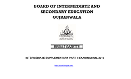 Board of Intermediate and Secondary Education Gujranwala