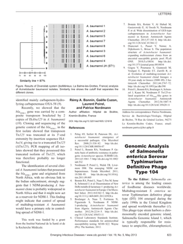 Genomic Analysis of Salmonella Enterica Serovar Typhimurium