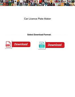 Car Licence Plate Maker