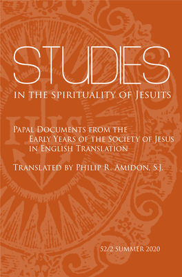 Papal Documents from the Early Years of the Society of Jesus in English Translation