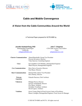 Cable and Mobile Convergence