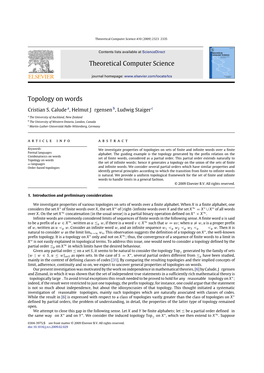 Topology on Words