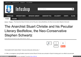 The Anarchist Stuart Christie and His Peculiar Literary