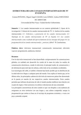 Estructura De Los Canales Internacionales De Tv En España