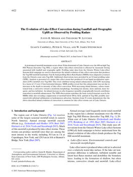 The Evolution of Lake-Effect Convection During Landfall and Orographic Uplift As Observed by Proﬁling Radars