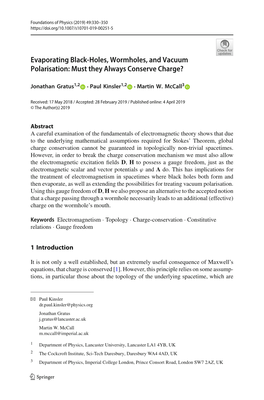 Evaporating Black-Holes, Wormholes, and Vacuum Polarisation: Must They Always Conserve Charge?