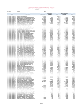 Liq. Presup. Inv. a Dic 2017