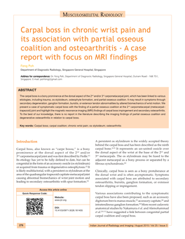 Carpal Boss in Chronic Wrist Pain and Its Association with Partial Osseous