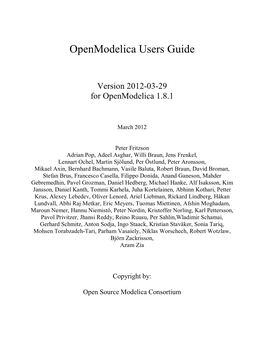 Openmodelica System Documentation