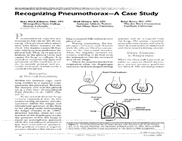 Recognizing Pneumothorax-A Case Study