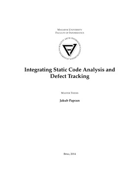 Integrating Static Code Analysis and Defect Tracking