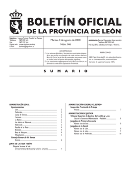 BOLETÍN OFICIAL DE LA PROVINCIA DE LEÓN Imprime.– Imprenta Provincial