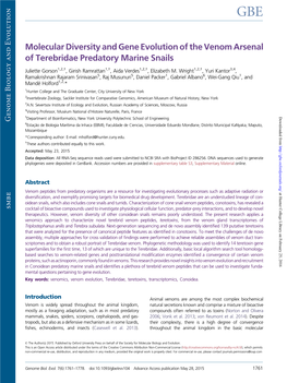 Molecular Diversity and Gene Evolution of the Venom Arsenal of Terebridae Predatory Marine Snails