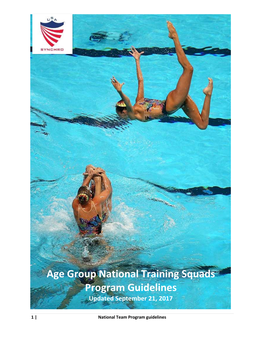 Age Group National Training Squads Program Guidelines Updated September 21, 2017