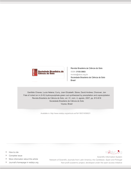 Hydroxysulphate Green Rust Synthesized by Precipitation and Coprecipitation Revista Brasileira De Ciência Do Solo, Vol