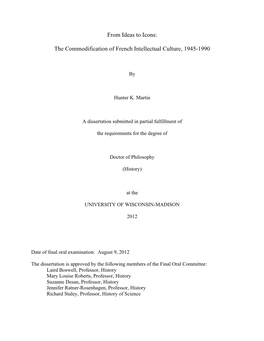 The Commodification of French Intellectual Culture, 1945-1990