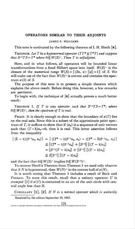 Operators Similar to Their Adjoints = ||(F*