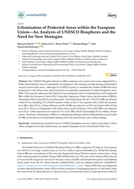 Urbanisation of Protected Areas Within the European Union—An Analysis of UNESCO Biospheres and the Need for New Strategies