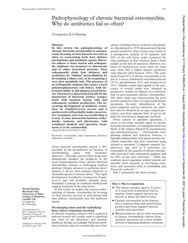 Pathophysiology of Chronic Bacterial Osteomyelitis. Why Do Antibiotics Fail