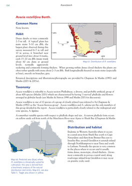 Acacia Rostellifera Benth. Common Name Habit Taxonomy Distribution