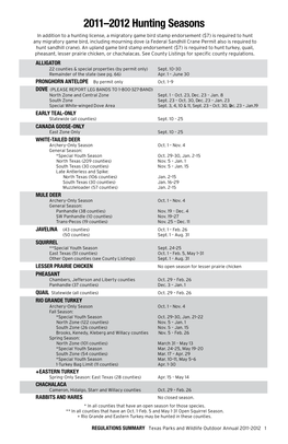 2011-2012 Hunting Seasons