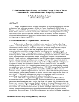 Evaluation of the Space Heating and Cooling Energy Savings of Smart Thermostats in a Hot-Humid Climate Using Long-Term Data