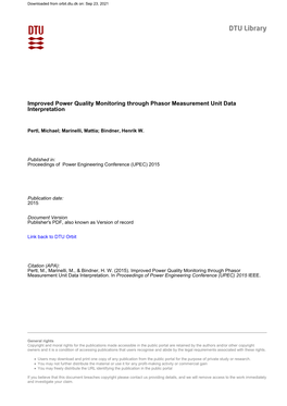 Improved Power Quality Monitoring Through Phasor Measurement Unit Data Interpretation