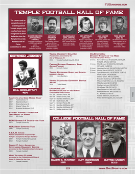 Temple Football Hall of Fame