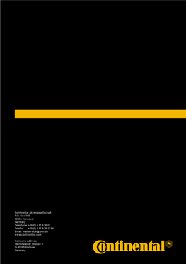 Continental Aktiengesellschaft Annual Report 2000