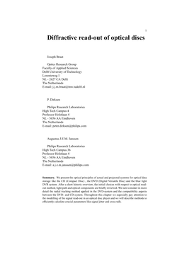 Diffractive Read-Out of Optical Discs