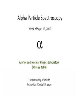 Alpha Particle Spectroscopy