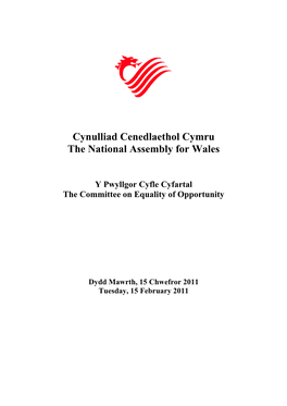 Cynulliad Cenedlaethol Cymru the National Assembly for Wales